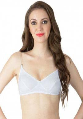 Classic White Transparent Strap Bra