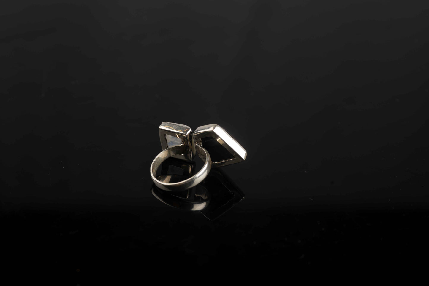 Black Onyx Moonlight Silver ring