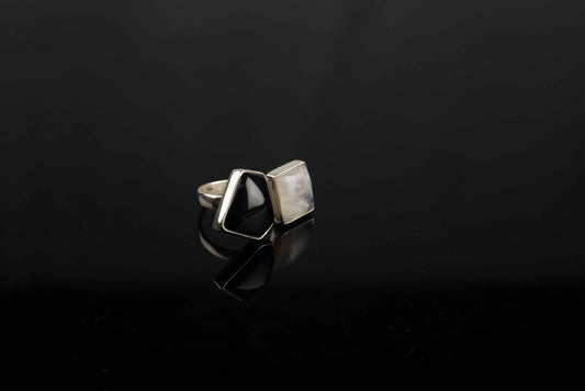 Black Onyx Moonlight Silver ring