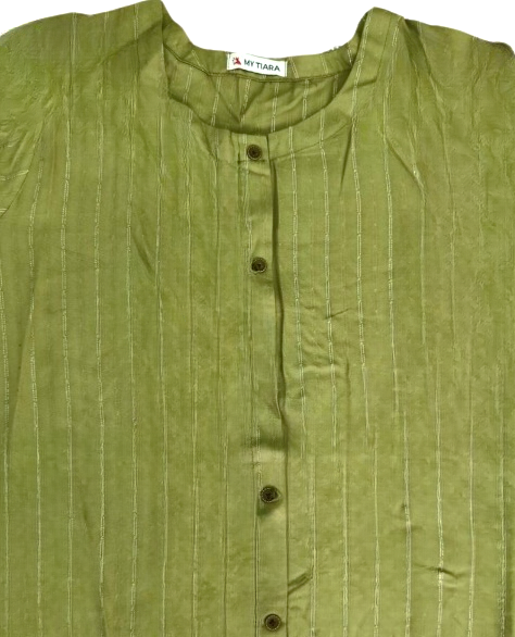 Striped Printed Green Kurta