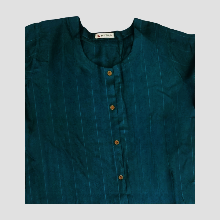 Striped Blue Straight Kurta