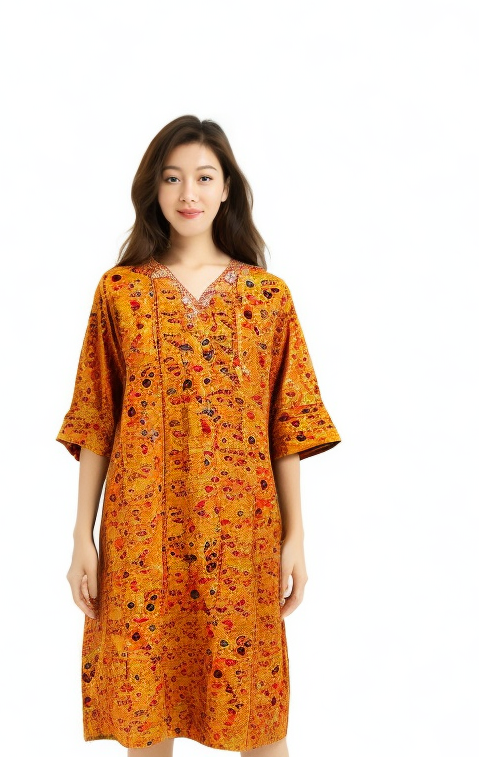 Floral Printed Yellow Kurta