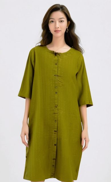 Striped Printed Green Kurta