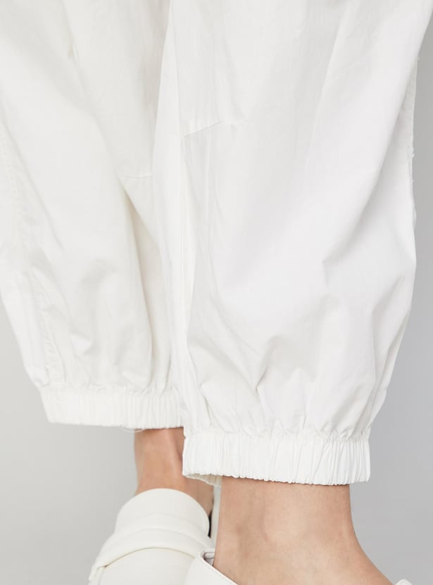 Plain White Straight Pants.