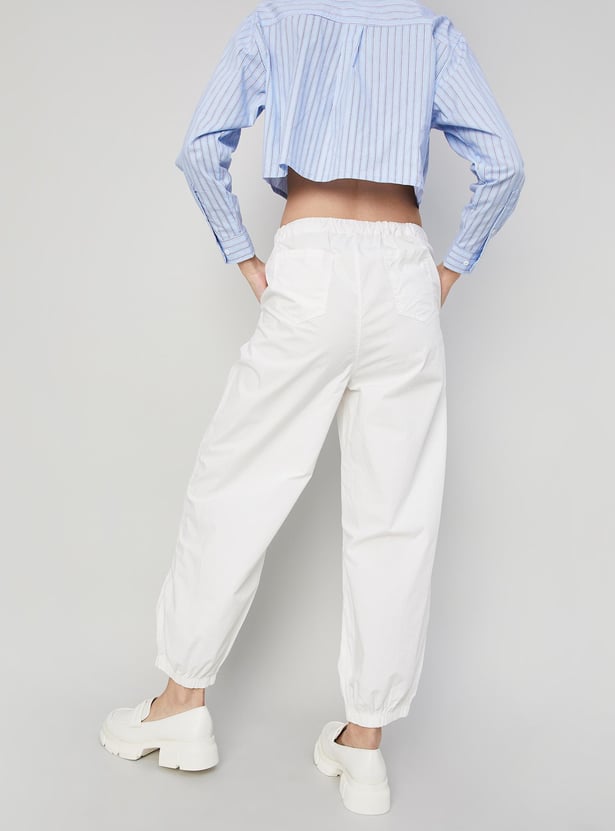 Plain White Straight Pants.