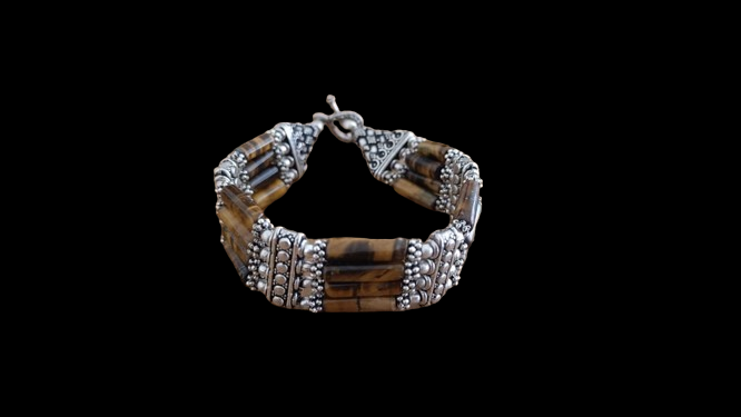 Tiger eye semi precious stone bracelet