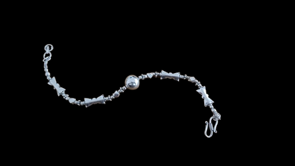 Indochic look metal oxidized delicate bracelet - Star Ball