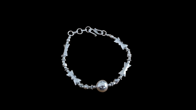 Indochic look metal oxidized delicate bracelet - Star Ball