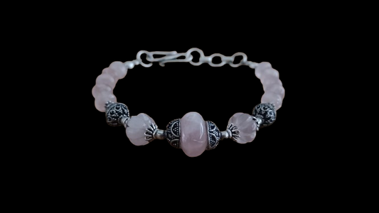 Natural Rose Quartz Beaded Bracelet