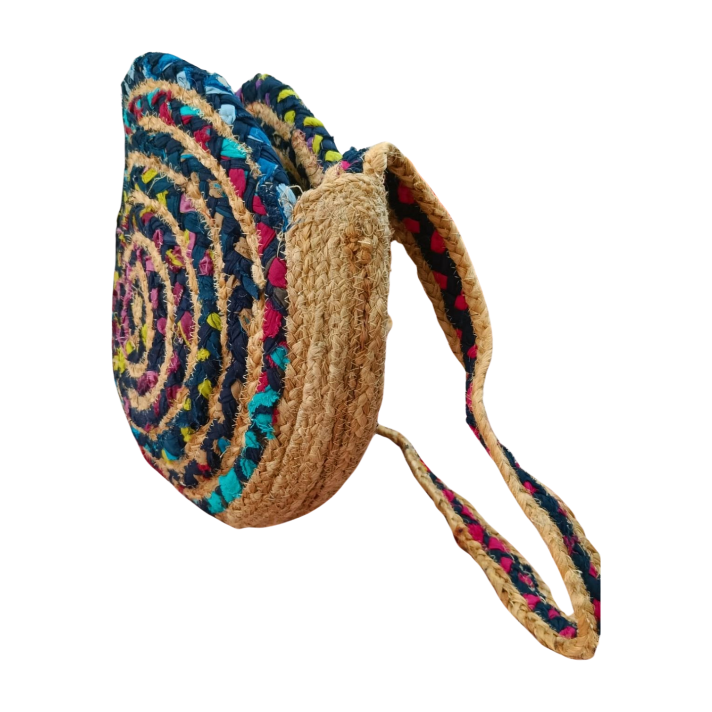 Multicolour Round Jute Bag