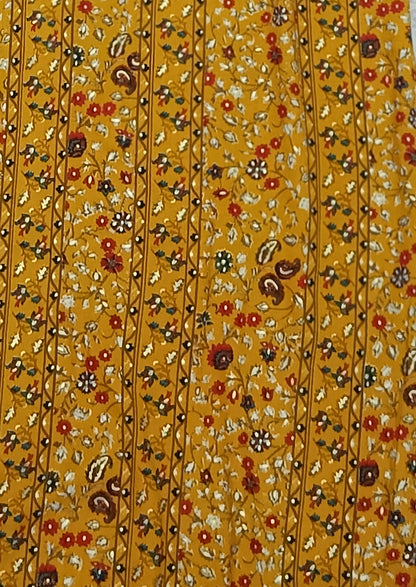 Floral Printed Yellow Kurta