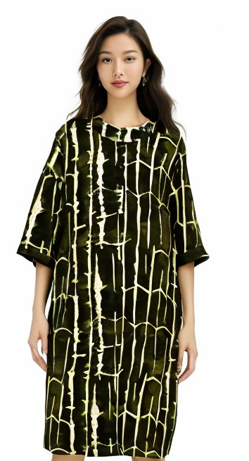 Striped Printed Green Kurta