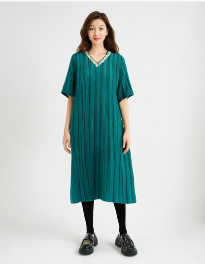 Striped Blue Straight Kurta