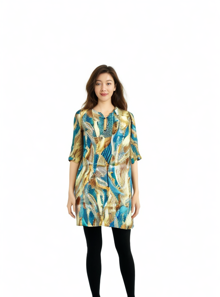 Printed Multicolour Viscose Rayon Kurta