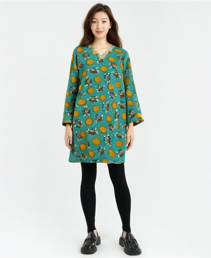 Printed Green Kurta