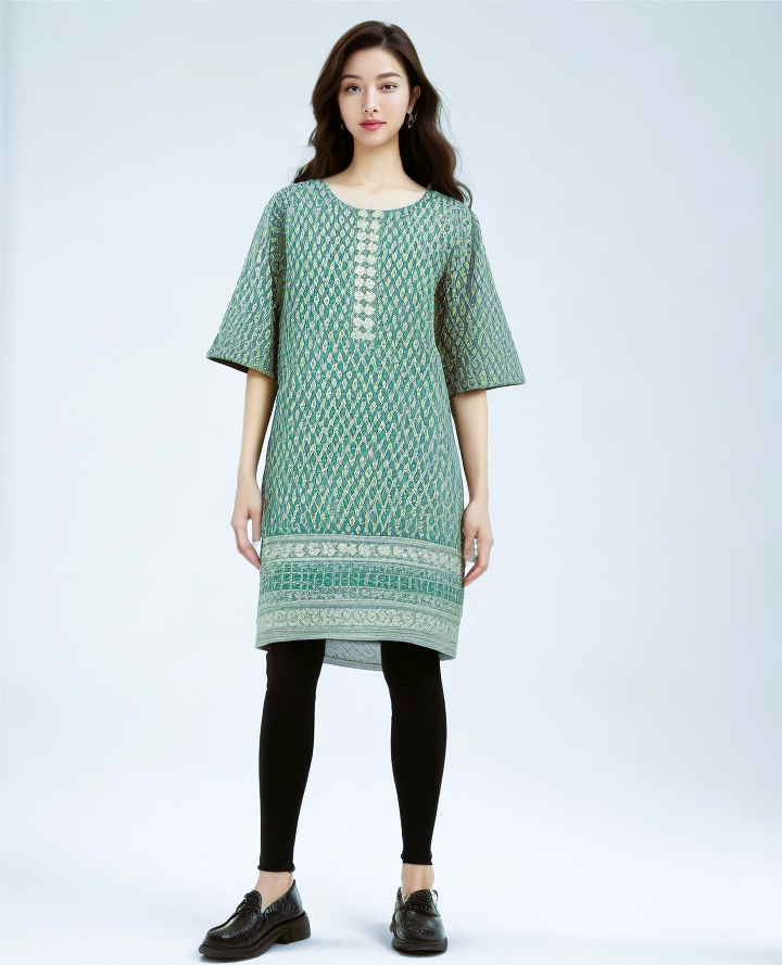 Chikan Embroidery Green Kurta