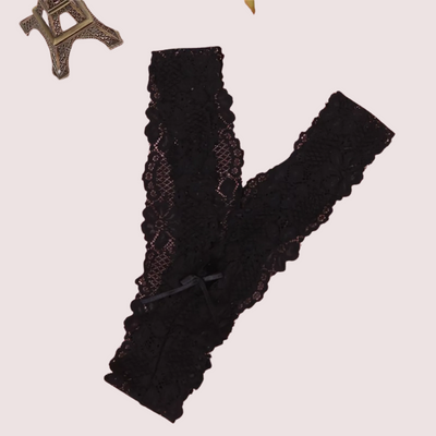 Crimson Shadow Lace V-String Panty