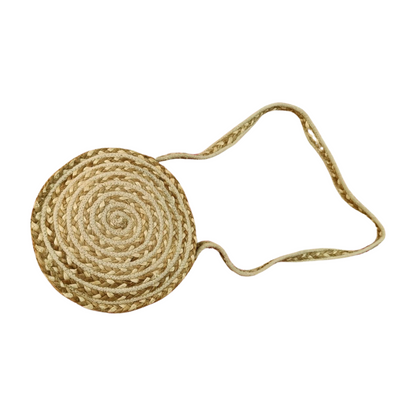 Beige Round Jute Bag