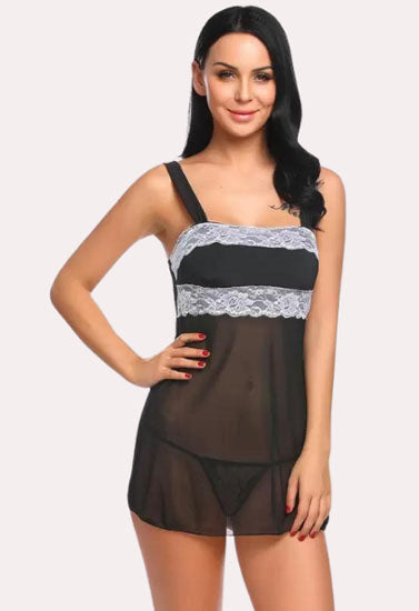 Mesh and Lace Women's Babydoll Snazzyway