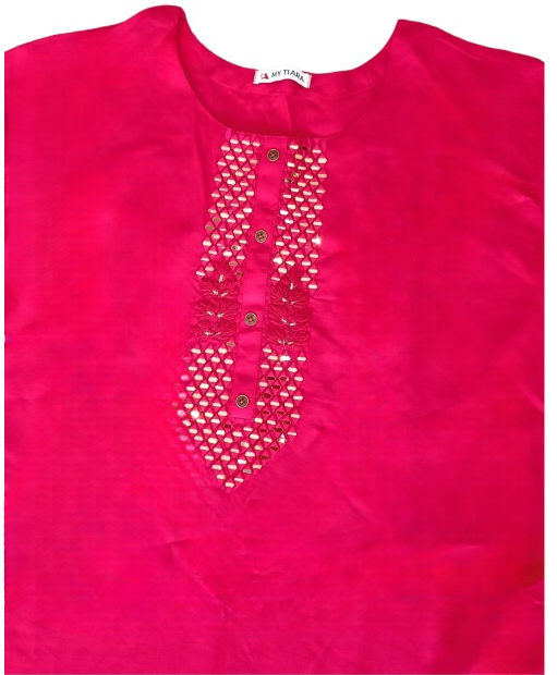 Plain Pink Straight Kurta