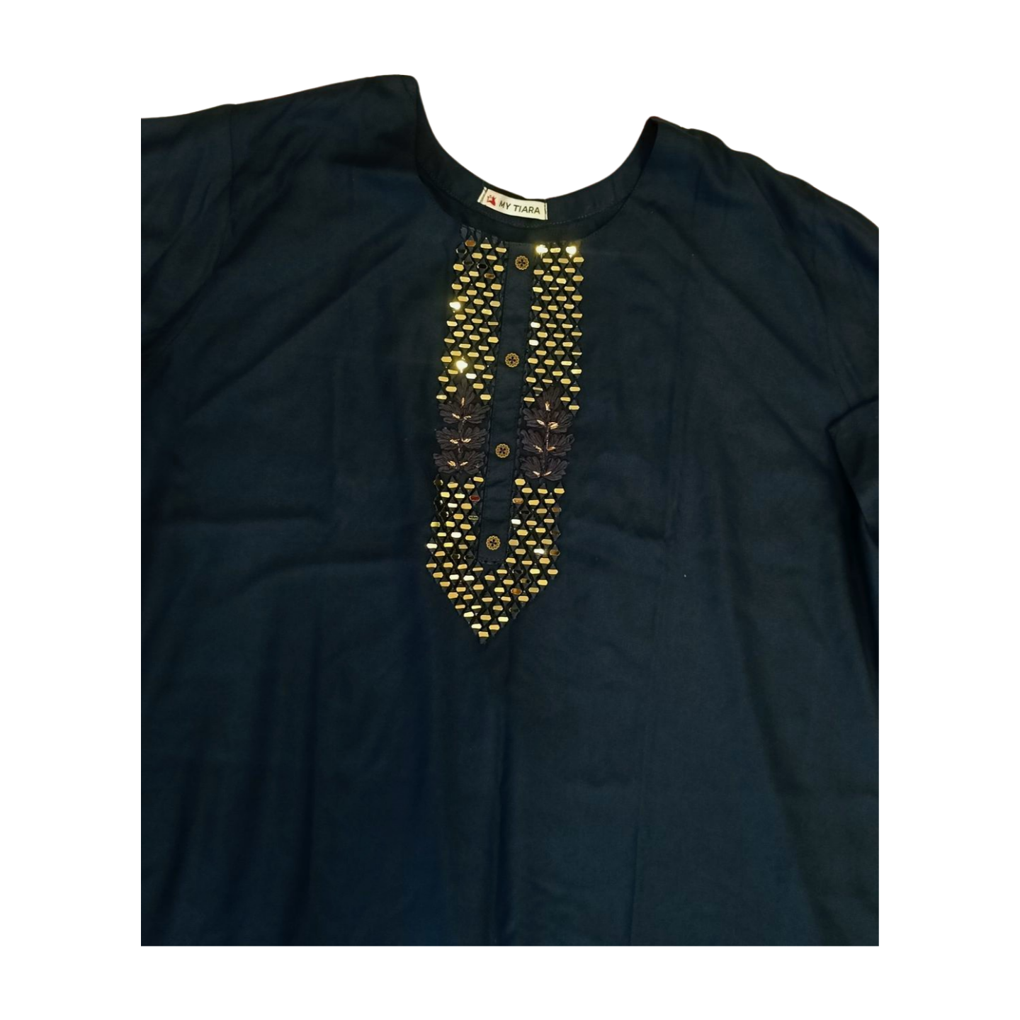 Plain Blue Straight Kurta